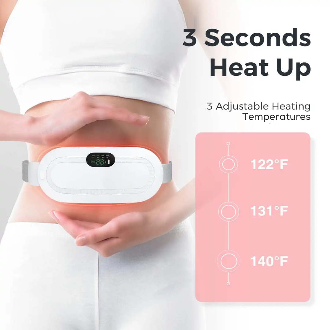 Period Belt Heat Pads for Period Pain Relief, Portable Menstrual Heating  Pad with 3 Heat Levels + 5 Level Massage, Adjustable Period Heat Pad for  Womens and Girls -Need Extra Power Bank